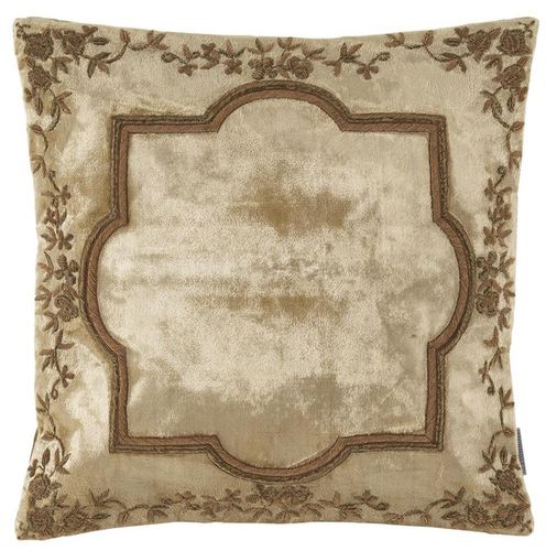 Casa Padrino Hotel Kissen Beige / Gold 40 x 40 cm - Luxus Zierkissen