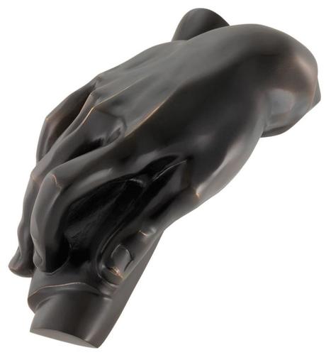 Casa Padrino Designer Deko Objekt H�nde Antik Bronze 28 x 15 x H. 11 cm - Luxus Kollektion Hand Skulptur