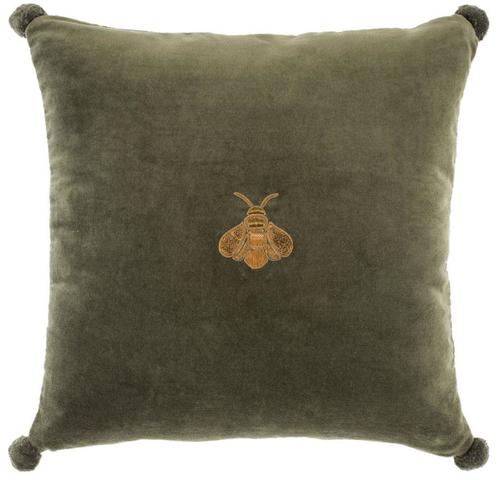 Casa Padrino Luxus Zierkissen Gr�n / Gold 60 x 60 cm - Wohnzimmer Accessoires