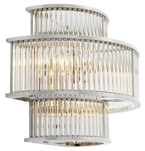 Casa Padrino Hotel Restaurant Wandlampe Silber 35 x 19 x H. 28 cm - Wohnzimmer Wandleuchte