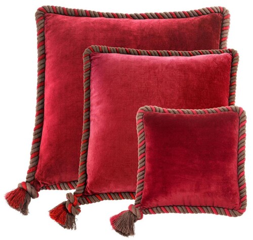 Casa Padrino Zierkissen 3er Set rot - Luxus Wohnzimmer / Hotel Kollektion