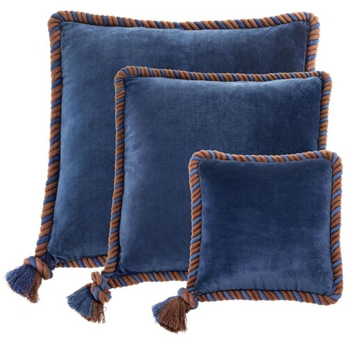 Casa Padrino Zierkissen 3er Set marine blau - Luxus Wohnzimmer / Hotel Kollektion