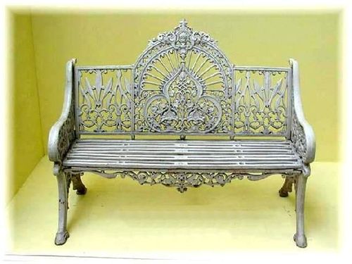 Casa Padrino 2er Gartenbank - Vintage Schmiedeeisen Bank