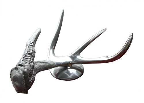 Casa Padrino Deko Horn - Aluminium vernickelt - Luxus Schreibtisch Dekoration