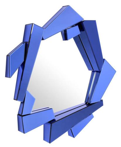 Casa Padrino Luxus Wohnzimmer Spiegel Blau 102 x H. 123 cm - Designer Kollektion