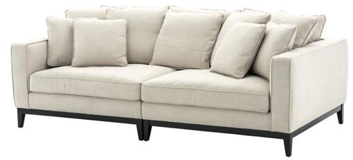 Casa Padrino Wohnzimmer Sofa Naturfarbig 248 x 127 x H. 94 cm - Luxus Wohnzimmerm�bel