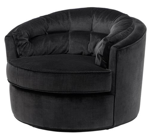 Casa Padrino Drehsessel Schwarz 90 x 86 x H. 72 cm - Luxus Qualit�t