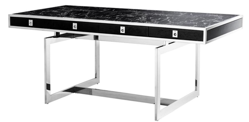 Casa Padrino Luxus Schreibtisch mit 4 Schubladen 190 x 90 x H. 74,5 cm - Luxus Kollektion