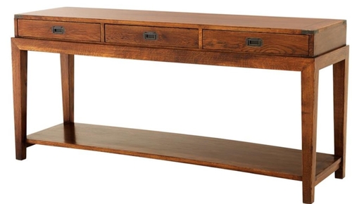 Casa Padrino Luxus Konsole mit 3 Schubladen in braun 162,5 x 47,5 x H. 76 cm - Wohnzimmerm�bel