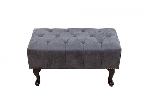 Chesterfield Fu�hocker Grau Antik Look aus dem Hause Casa Padrino 
