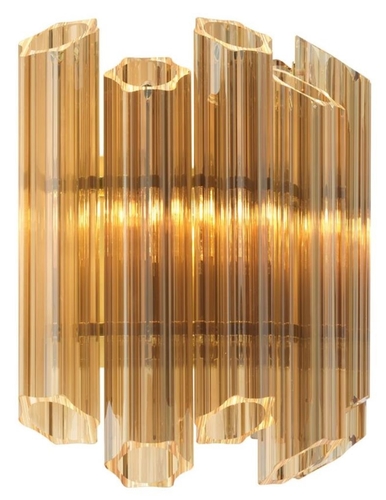 Casa Padrino Luxus Wohnzimmer Wandleuchte Gold 33 x 17 x H. 32,5 cm - Luxus Kollektion