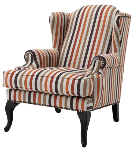 Casa Padrino Sessel mehrfarbig mit schwarzen Beinen 81 x 104 x H. 104 cm - Luxus Kollektion