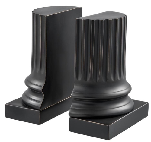 Casa Padrino Buchst�tzen 2er Set 15 x 7,5 x H. 18,5 cm - Luxus Wohnzimmer Deko - B�cherst�tzen