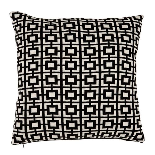 Casa Padrino Luxus Kissen 2er Set 50 x H. 50 cm Schwarz / Wei� - Wohnzimmer Accessoires