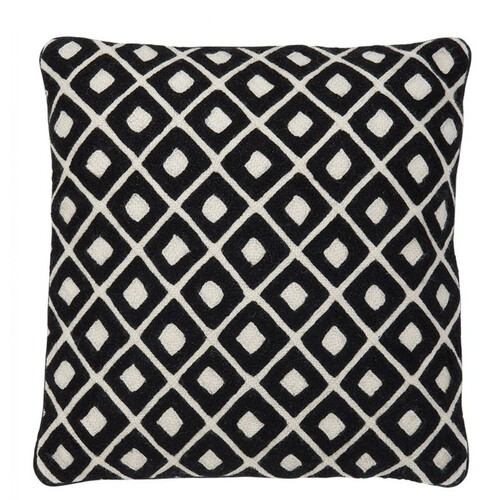 Casa Padrino Kissen schwarz mit Muster 50 x H. 50 cm - Luxus Qualit�t