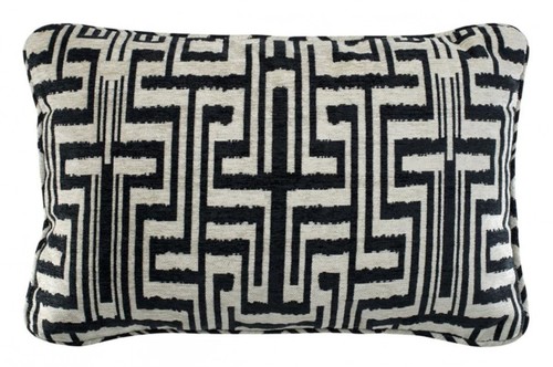 Casa Padrino Designer Zierkissen Schwarz / Beige 60 x H. 40 cm - Luxus Kollektion