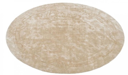 Casa Padrino Luxus Designer Teppich Beige Durchmesser 280 cm - Limited Edition