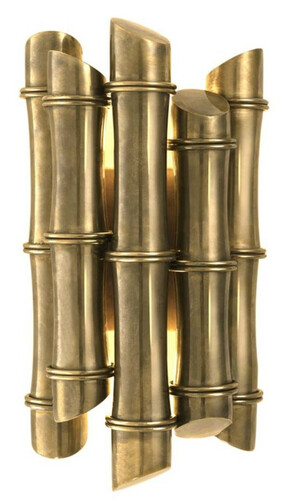 Casa Padrino Luxus Wohnzimmer Wandleuchte Vintage Messing 22,5 x 15 x H. 41 cm - Designer Kollektion