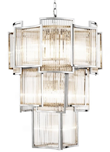 Casa Padrino Luxus Hotel Kronleuchter Silber Durchmesser 58 x H. 84 cm - Limited Edition