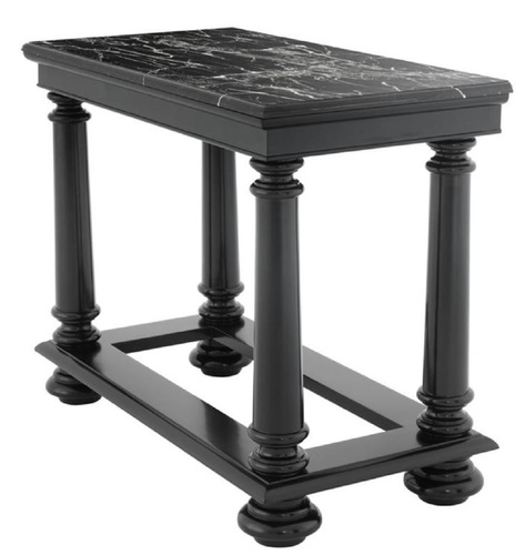 Casa Padrino Luxus Konsolentisch in schwarz mit schwarzer Marmorplatte 100 x 50 x H. 79 cm - Limited Edition