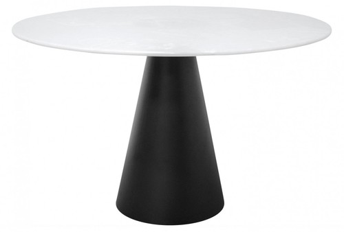 Casa Padrino Designer Esstisch Schwarz / Wei� 120 x H. 76 cm - Esszimmertisch