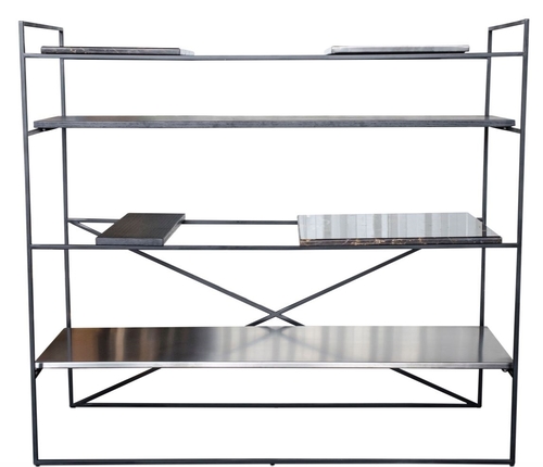 Casa Padrino Luxus Wohnzimmerschrank Schwarz 110 x 45 x H. 100,5 cm - Designer Regalschrank