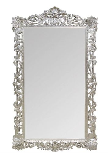 Casa Padrino Barock Spiegel Silber 110 x H. 193 cm - Antik Stil Wandspiegel