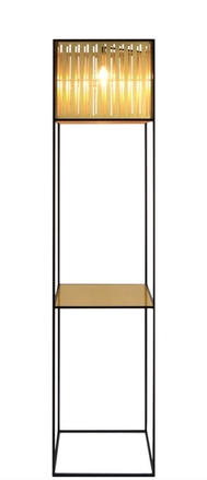 Casa Padrino Luxus Stehleuchte mit schwarz pulverbeschichteten Rahmen - Hotel Kollektion