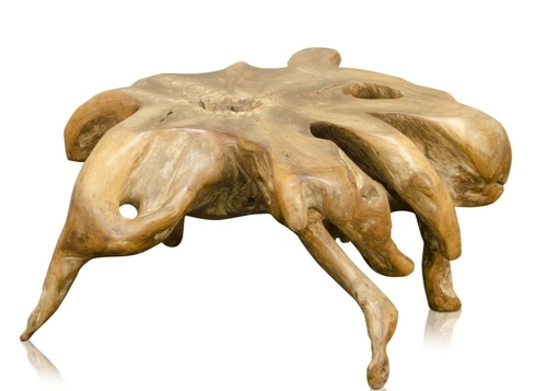 Casa Padrino Luxus Couchtisch / Beistelltisch Naturfarben 70 x 90 x H. 40 cm - Designer M�bel