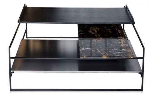 Casa Padrino Luxus Couchtisch Schwarz 100 x 100 x H. 39,5 cm - Designer Wohnzimmertisch