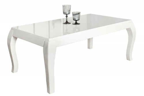 Casa Padrino Beistelltisch Weiss - Hochglanz (110x45x60cm) Couchtisch Wohnzimmer Tisch