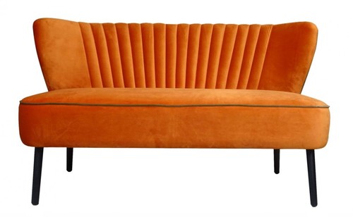 Casa Padrino Luxus Wohnzimmer Sofa Orange 129 x 75 x H. 73,5 cm - Designer M�bel