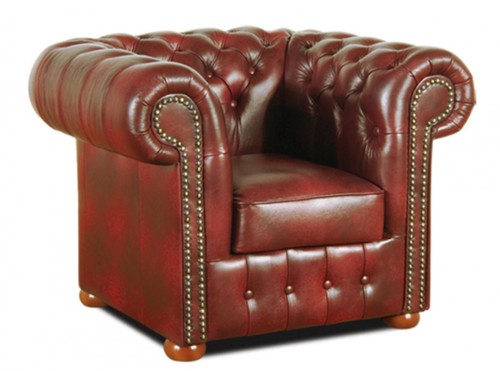 Casa Padrino Chesterfield Echtleder Sessel Weinrot 110 x 90 x H. 78 cm - Luxus Kollektion