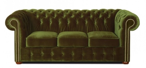Casa Padrino Chesterfield 3er Sofa Dunkelgr�n 200 x 90 x H. 78 cm - Luxus Qualit�t