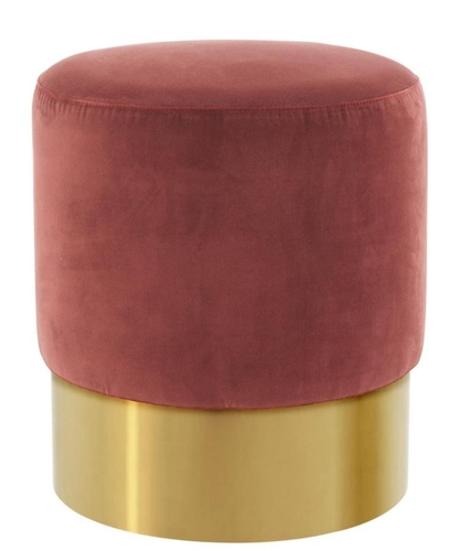 Casa Padrino Luxus Hocker Weinrot / Gold 40 x H. 45 cm - Hotel M�bel