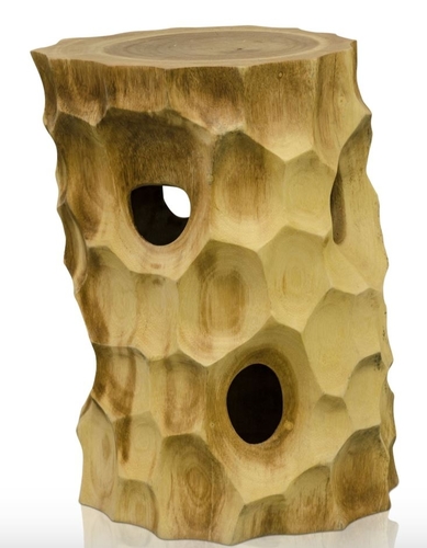 Casa Padrino Luxus Wohnzimmer Beistelltisch / Hocker Naturfarben - Luxus Qualit�t