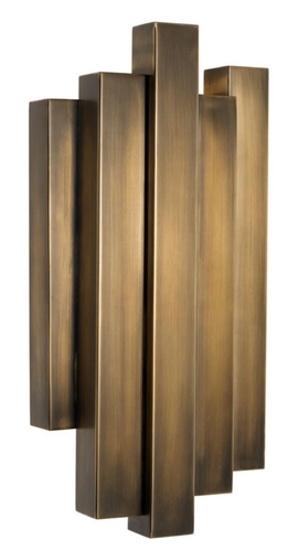 Casa Padrino Wandleuchte Vintage Messing 20,5 x 13 x H. 40 cm - Limited Edition