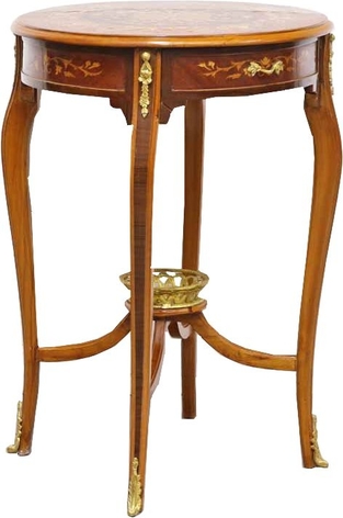 Casa Padrino Barock Beistelltisch mit Schubladen Braun Intarsien 60 x 86 cm - Antik Stil Beistelltisch - Limited Edition