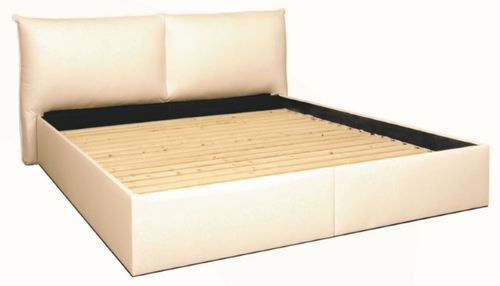 Casa Padrino Bett Wei� - Echtleder Schlafzimmerm�bel