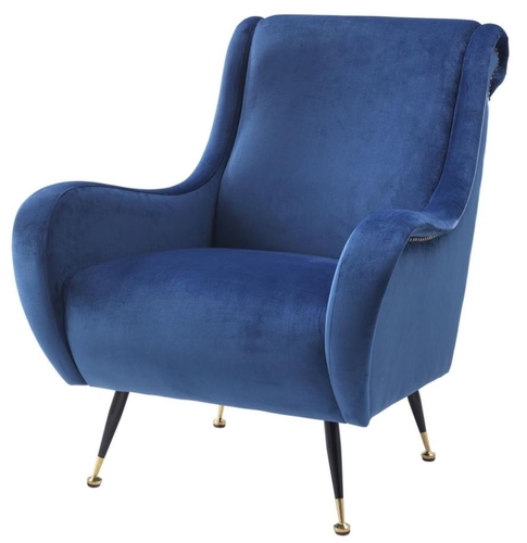 Casa Padrino Luxus Hotel Salon Sessel Blau 80 x 90 x H. 88 cm - Hotel M�bel