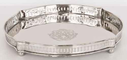 Casa Padrino Luxus Serviertablett Silber 30 x 23 x H. 5 cm - Gastronomie Accessoires