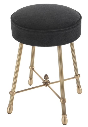 Casa Padrino Luxus Hocker Antik Messing / Schwarz 33,5 x H. 48 cm - Hotel M�bel