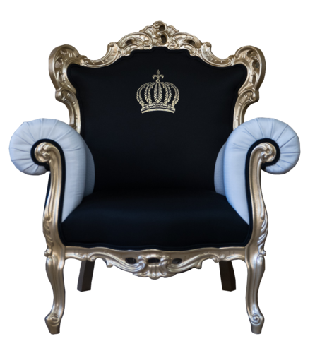 Pomp��s by Casa Padrino Luxus Barock Sessel Schwarz / Wei� / Gold - Pomp��ser Barock Sessel designed by Harald Gl��ckler