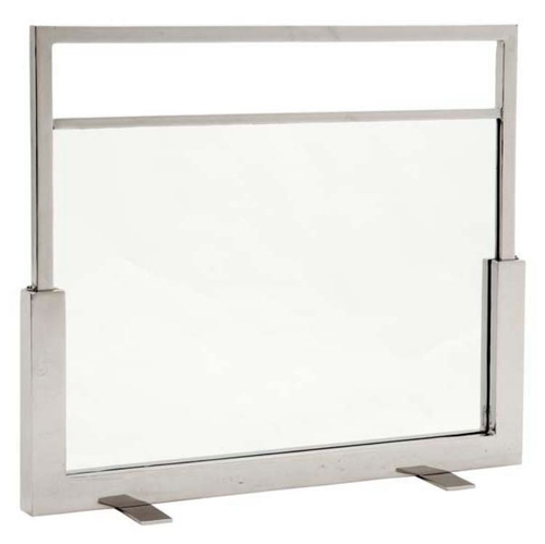 Casa Padrino Funkenschutz / Feuerschirm Silber 80 x H. 68 cm - Luxus Kaminschirm