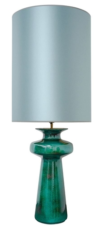 Casa Padrino Luxus Keramik Tischleuchte Gr�n / T�rkis 45 x H. 117 cm - Luxus Qualit�t