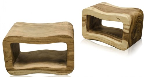 Casa Padrino Luxus Wohnzimmer Beistelltisch Naturfarben 60 x 30 x H. 40 cm - Designer Wohnzimmerm�bel