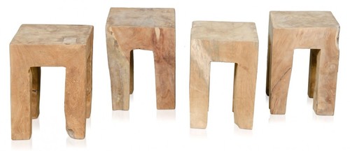 Casa Padrino Wohnzimmer Beistelltisch Naturfarben 31 x 31 x H. 40 cm - Luxus Kollektion