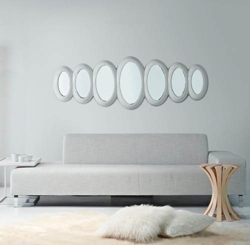 Casa Padrino Luxus Designer Spiegel Hochglanzwei� 195 x H. 67 cm - Hotel Kollektion