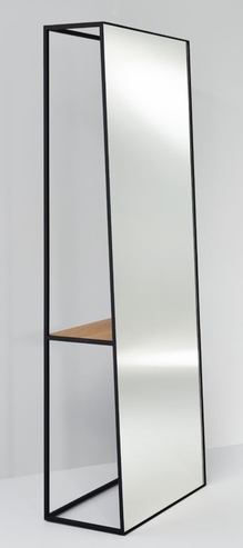 Casa Padrino Luxus Standspiegel mit Regal 65 x 32 x H. 17 cm - Designer Spiegel