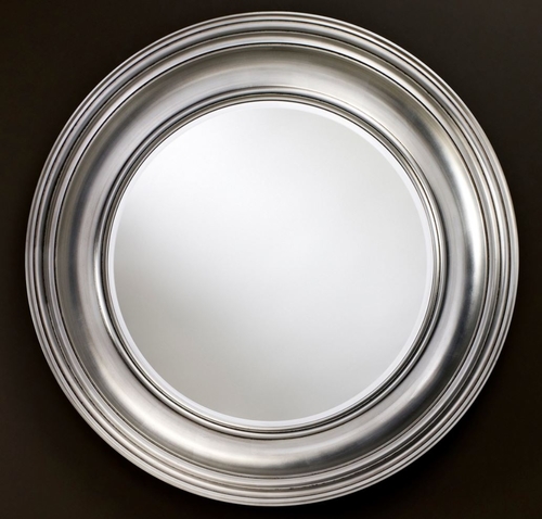 Casa Padrino Luxus Wohnzimmer Spiegel Silber  102 cm - Wohnzimmer Wandspiegel